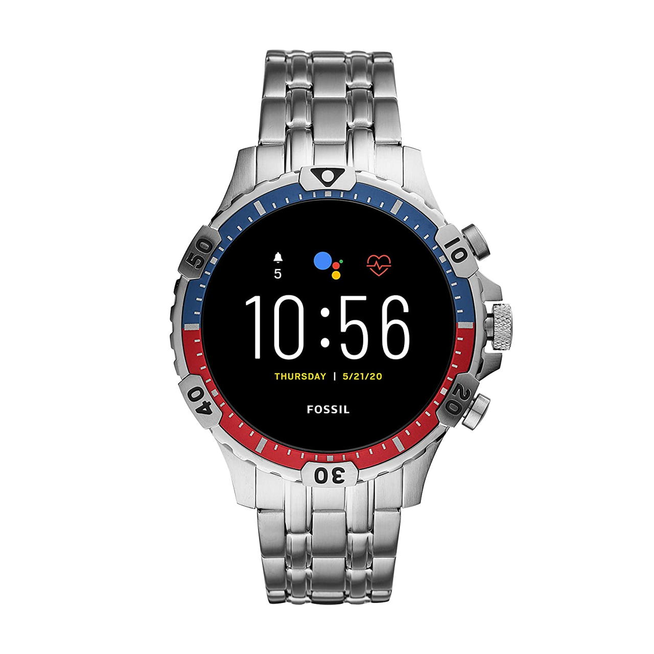 Fossil Gen 5 Carlyle Touchscreen Smartwatch with Speaker, Heart Rate, GPS and Smartphone Notifications - FTW4026